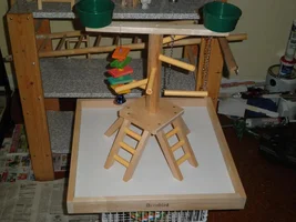 Tiki got a new travel playstand today in the mail