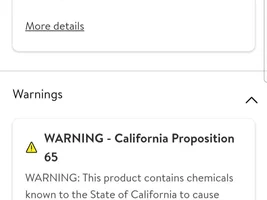 Proposition 65 warning on bird cage