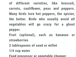 Birdy Bread for QP that will not veggies (see photos)