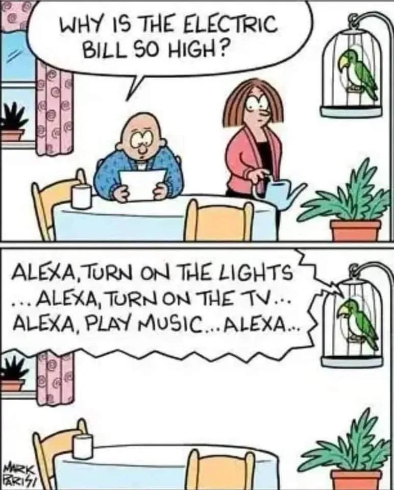 Why my Electric bill increased by $30.00 the month I was in the Hospital and Jake was here by himself, with Alexia .jpeg
